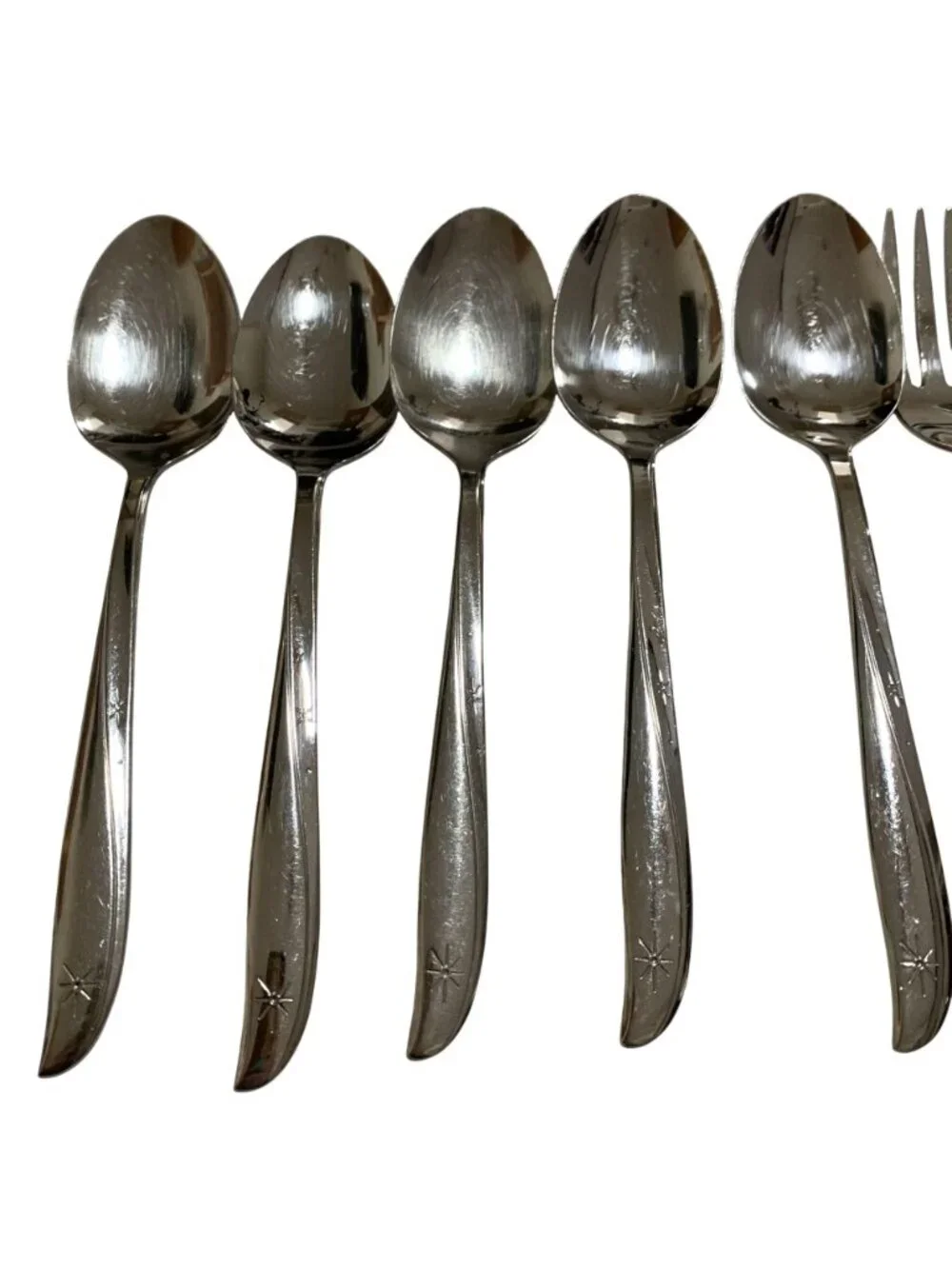 Oneida Community Stainless Serving Set Twin Star Atomic Starburst Pattern